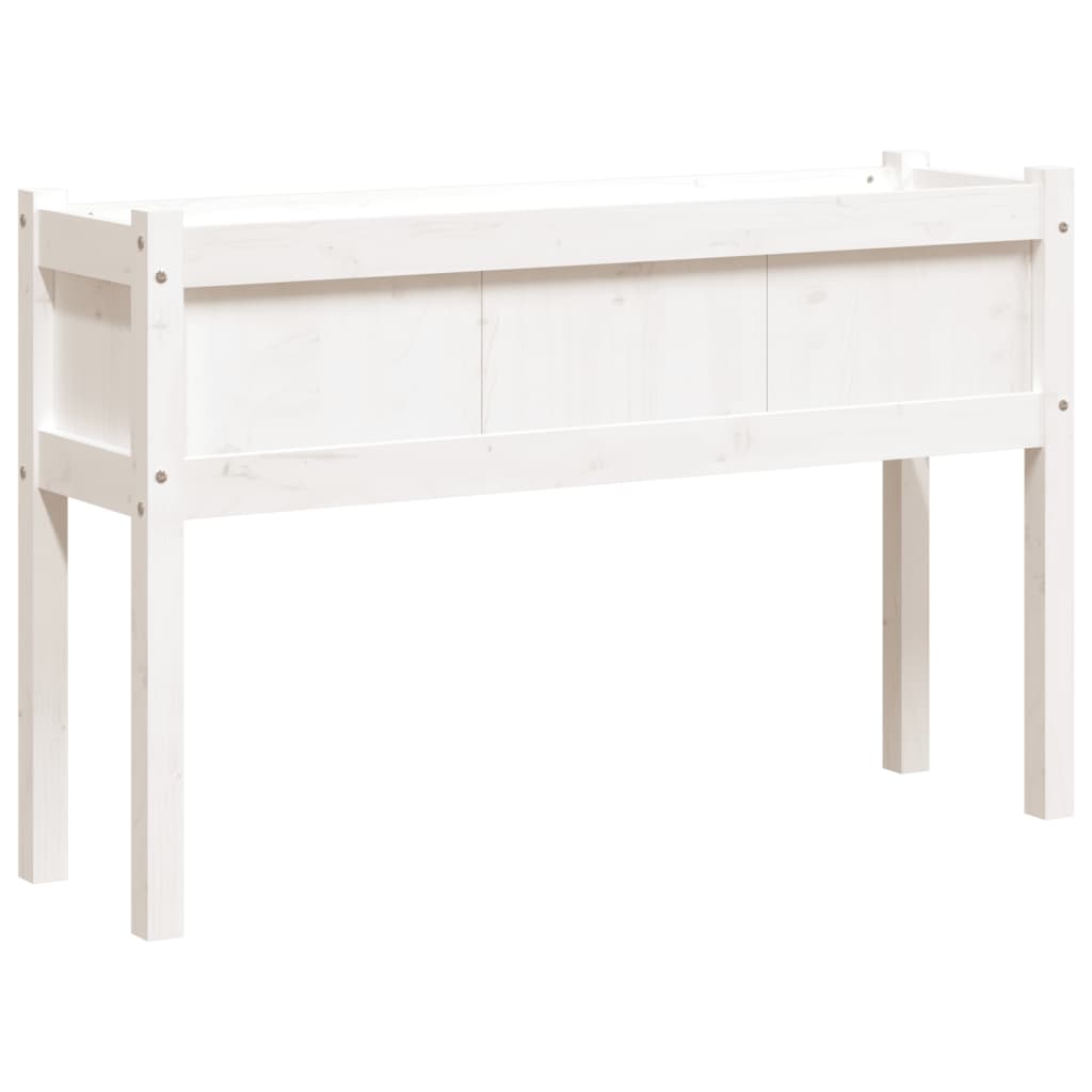 Fioriere Vidaxl con gambe 110x31x70 cm Pino solido bianco