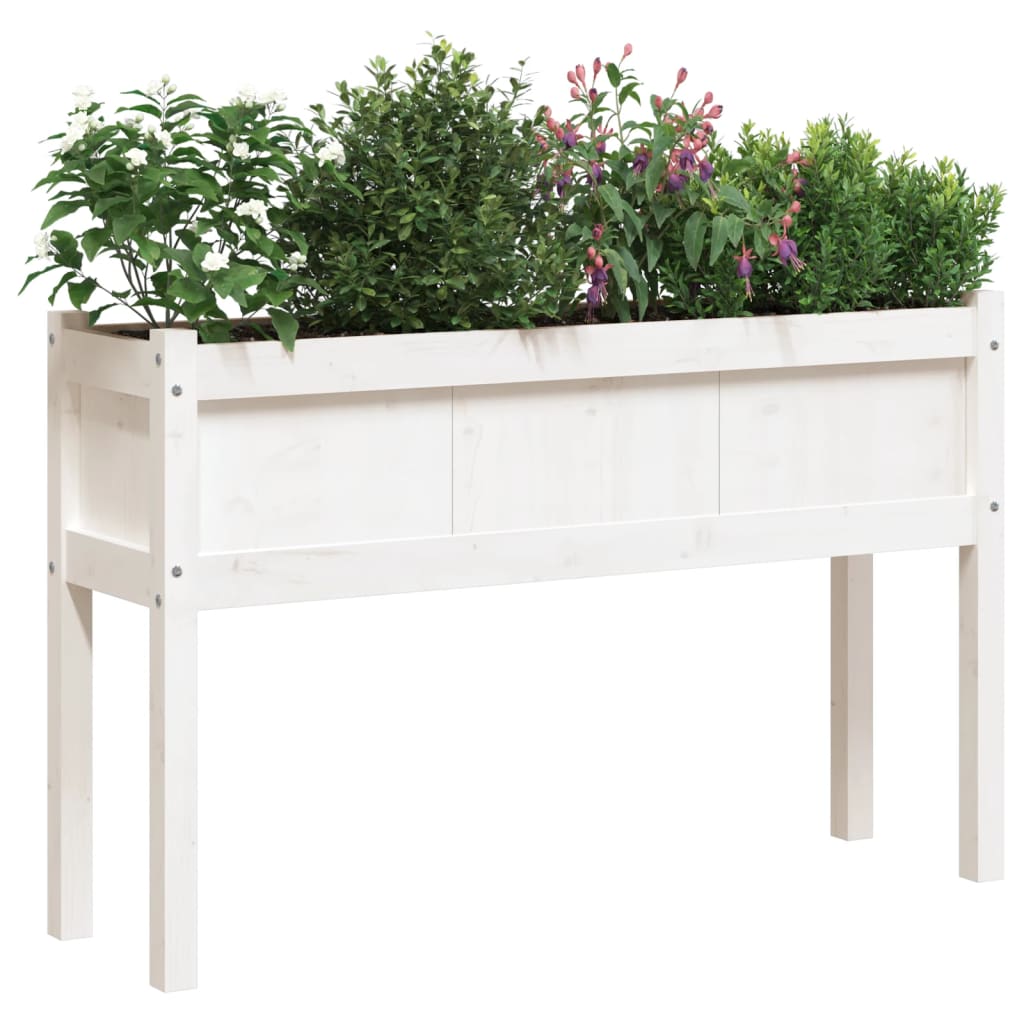 Plantadores Vidaxl con Poots 2 PCS Pine Solid With White