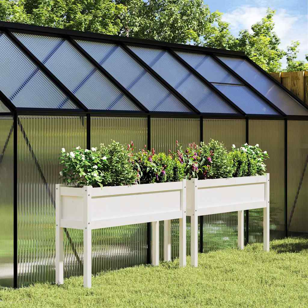 Plantadores Vidaxl con Poots 2 PCS Pine Solid With White