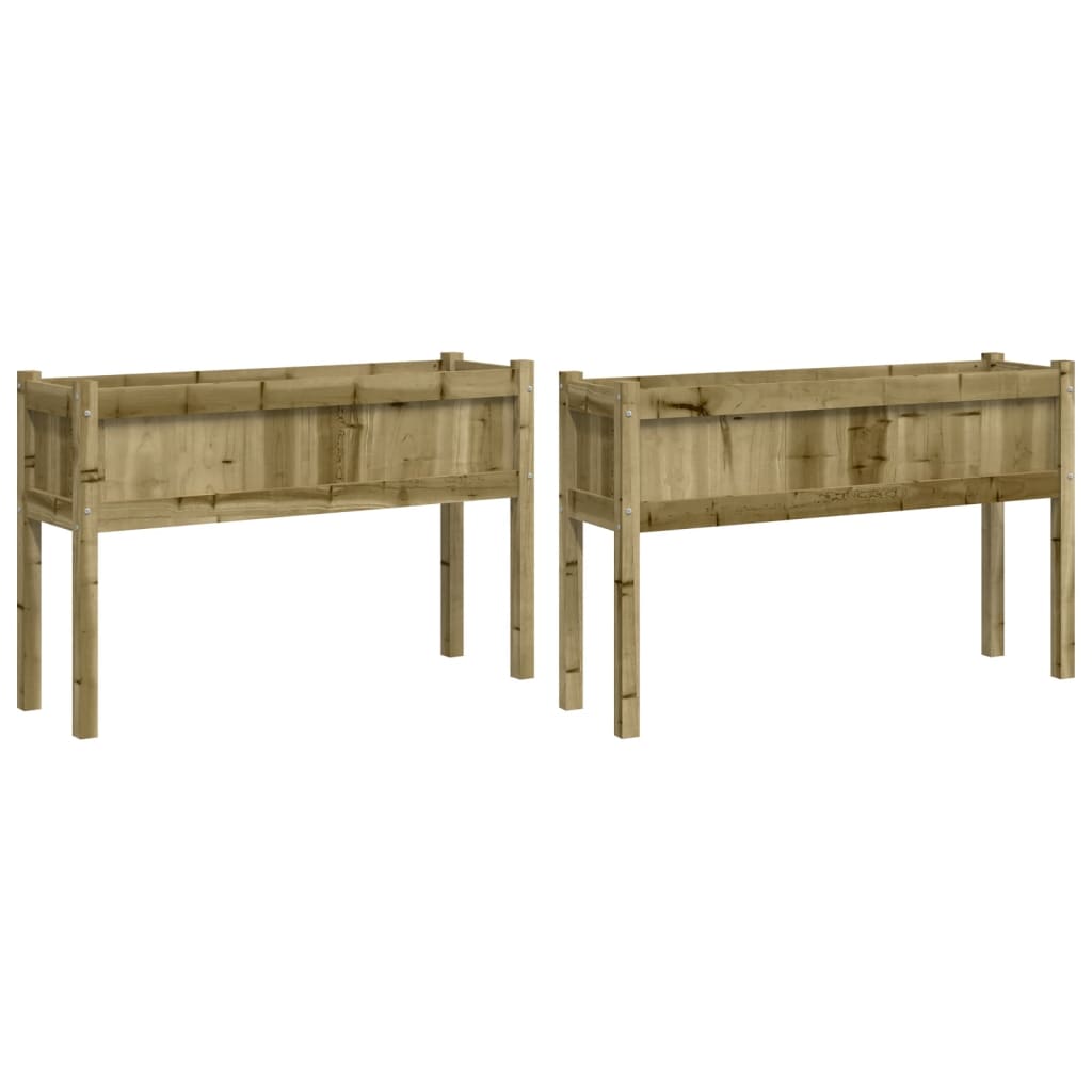 Vidaxl fioriere con gambe 2 pc cm legno impregnato