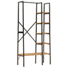 Rastrello per abiti Vidaxl con ripiani 90x40x190 cm in legno di mango solido e ferro