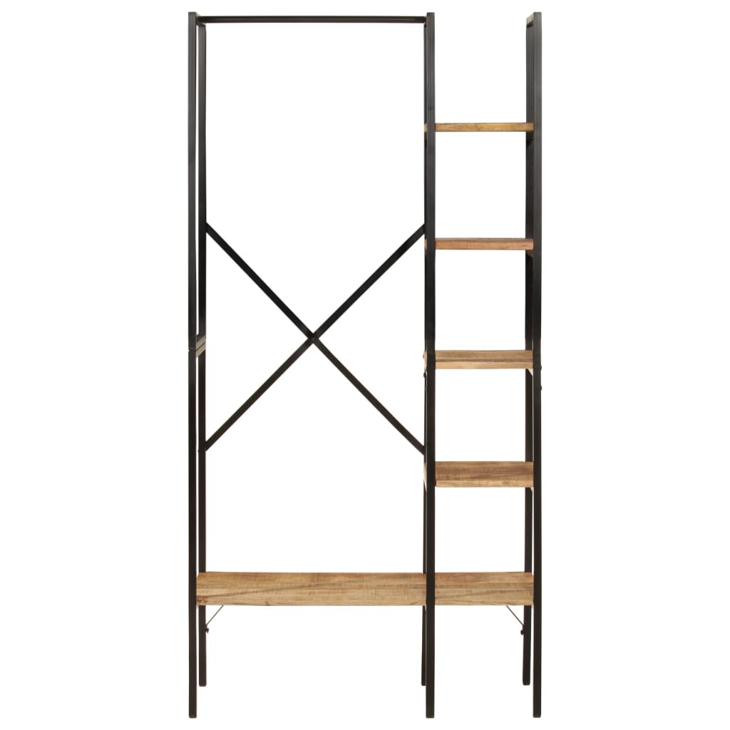 Rastrello per abiti Vidaxl con ripiani 90x40x190 cm in legno di mango solido e ferro