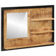Specchio Vidaxl con ripiani 80x8x55 cm di vetro e legno di mango solido