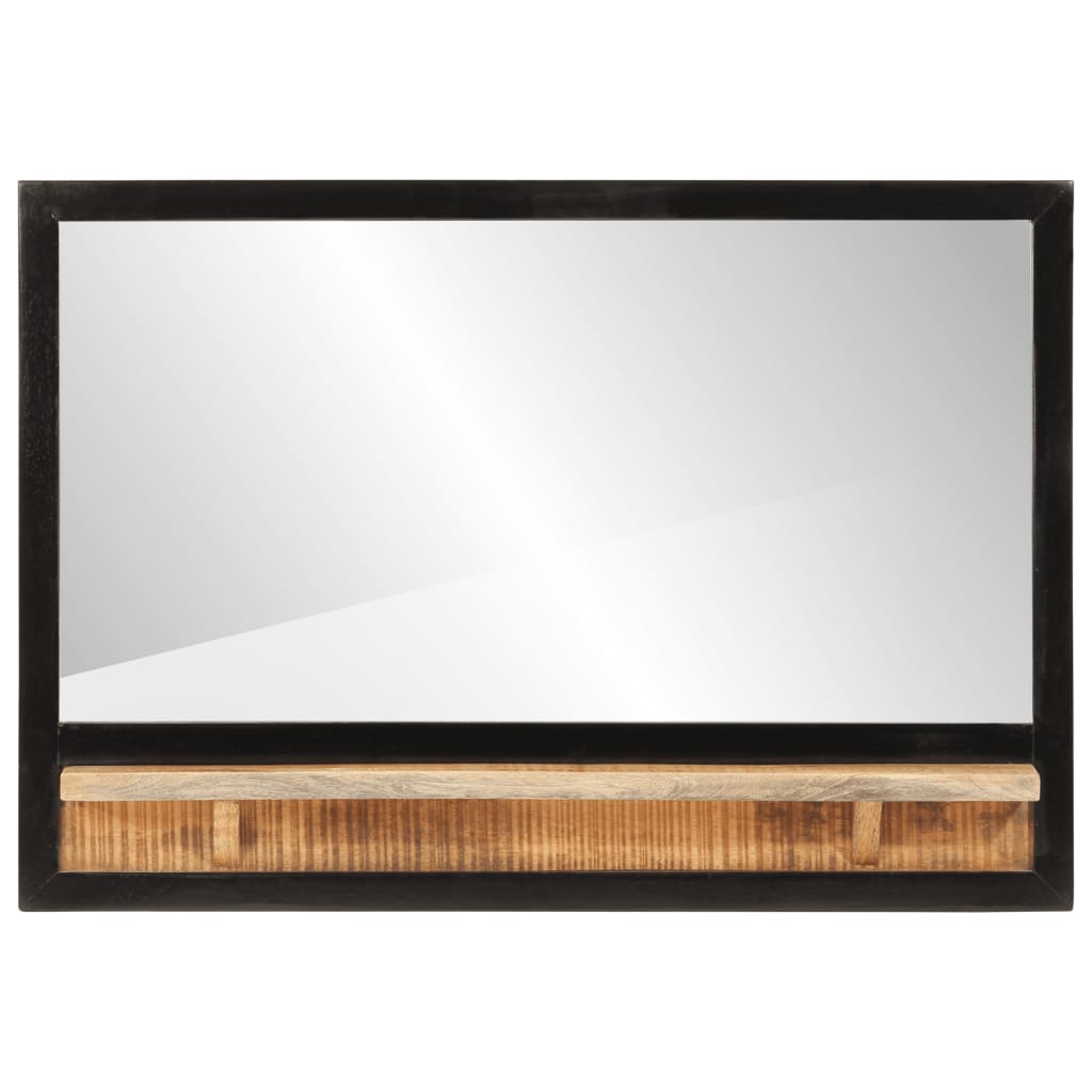 Specchio VidaXL con ripiano 80x8x55 cm in vetro e legno massello di mango