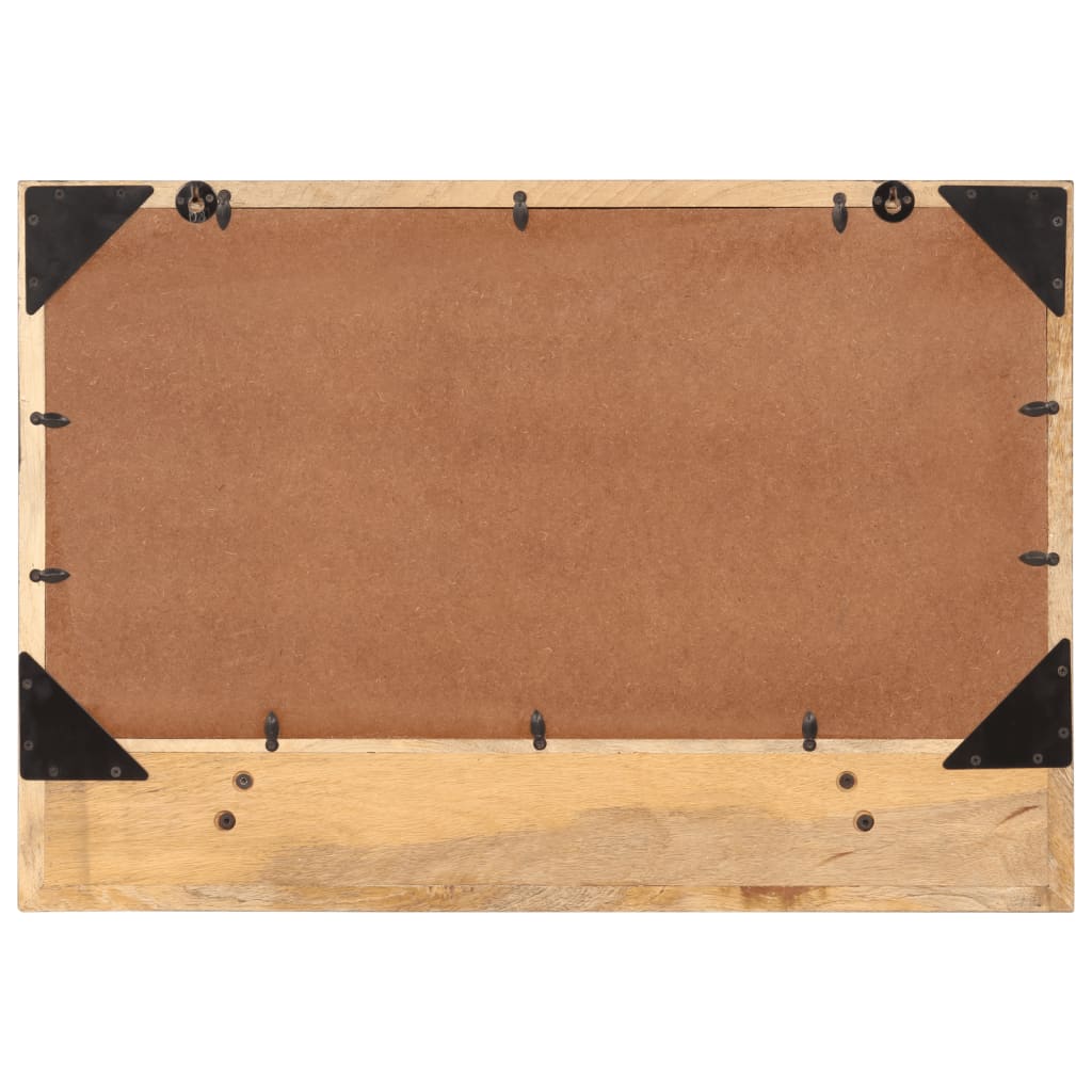 Specchio VidaXL con ripiano 80x8x55 cm in vetro e legno massello di mango
