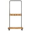 Rastrello per vestiti Vidaxl con ruote 90x35x190 cm Legno di mango solido e ferro