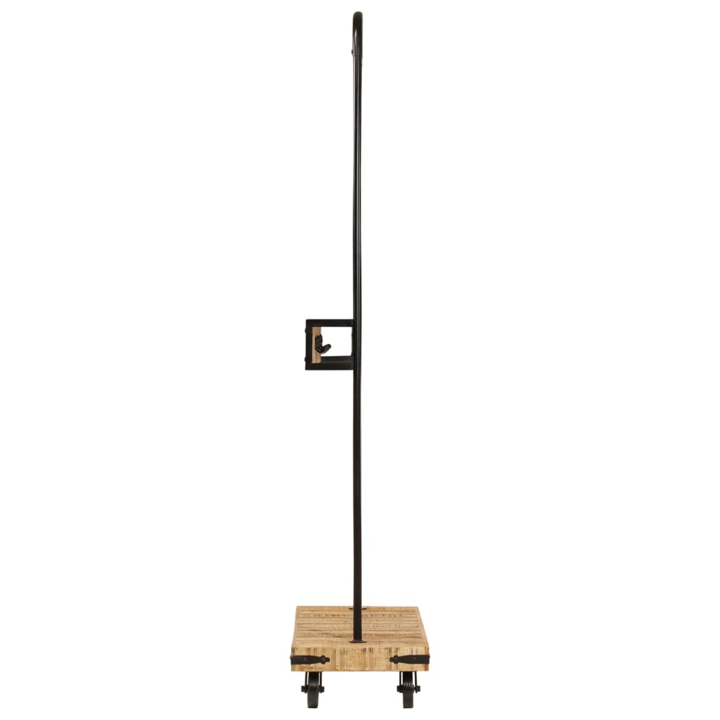 Rastrello per vestiti Vidaxl con ruote 90x35x190 cm Legno di mango solido e ferro