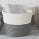 Cesti di stoccaggio Vidaxl 2 STS Ø 24x18 cm di cotone grigio e bianco