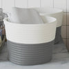 Cesti di stoccaggio Vidaxl 2 STS Ø 24x18 cm di cotone grigio e bianco