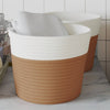 Cesti di stoccaggio Vidaxl 2 STS Ø 24x18 cm di cotone marrone e bianco