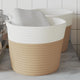 Cesti di stoccaggio Vidaxl 2 STS Ø 24x18 cm di cotone beige e bianco