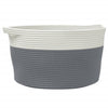 Cesta de almacenamiento de Vidaxl Ø 40x25 cm Algodón gris y blanco