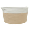 Cesta de almacenamiento de Vidaxl Ø 40x25 cm de algodón beige y blanco