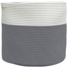 Cesta de almacenamiento de Vidaxl Ø 40x35 cm Algodón gris y blanco