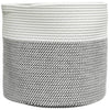 Cesta de almacenamiento de Vidaxl Ø 40x35 cm Algodón gris y blanco