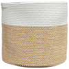 Cesta de almacenamiento de Vidaxl Ø 40x35 cm de algodón marrón y blanco