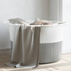 Vidaxl Lavandry Basket Ø 55x36 cm di cotone grigio e bianco