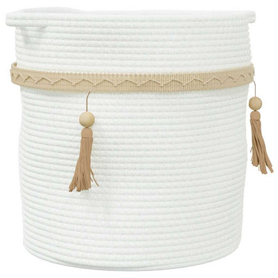 Cesta de almacenamiento de Vidaxl Ø 38x36 cm de algodón blanco