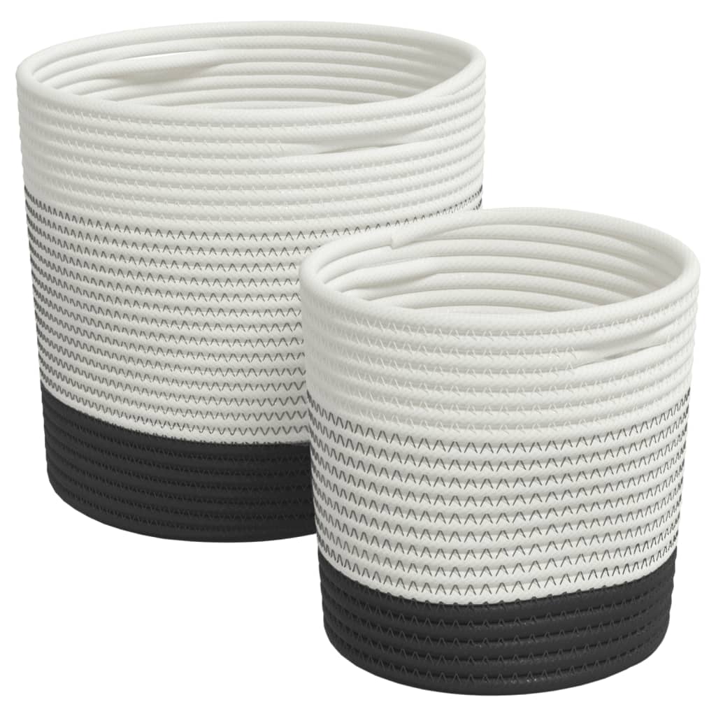 Ceste di stoccaggio Vidaxl 2 St Cotton White and Black