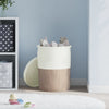 Cesto portaoggetti Vidaxx con coperchio ø 37x50 cm in cotone marrone e bianco