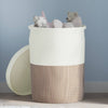 Cesto portaoggetti Vidaxx con coperchio ø 37x50 cm in cotone marrone e bianco