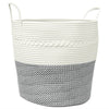 Cesta de almacenamiento de Vidaxl Ø 43x38 cm Algodón gris y blanco
