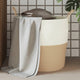 Vidaxl Cesto di stoccaggio Ø 43x38 cm beige di cotone e bianco