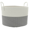 Cesta de almacenamiento de Vidaxl Ø 51x33 cm Algodón gris y blanco