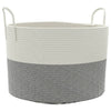 Vidaxl Cesto di stoccaggio Ø 51x33 cm di cotone grigio e bianco