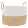 Cesta de almacenamiento de Vidaxl Ø 51x33 cm de algodón beige y blanco