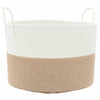 Vidaxl Cesto di stoccaggio Ø 51x33 cm di cotone marrone e bianco