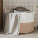 Vidaxl Cesto di stoccaggio Ø 51x33 cm di cotone marrone e bianco