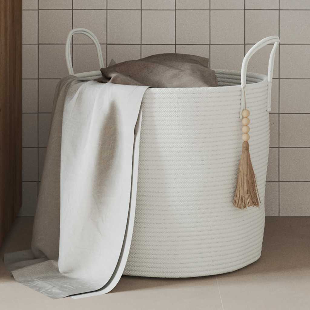 Cesto portaoggetti Vidaxx ø 40x35 cm cotone bianco