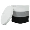 Cesto di stoccaggio Vidaxl con coperchio Ø 40x35 cm di cotone bianco e nero