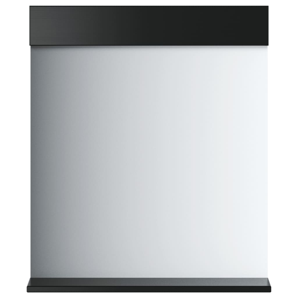 Specchio da bagno Vidaxx con mensola mountain 60x12x70 cm in legno massello nero