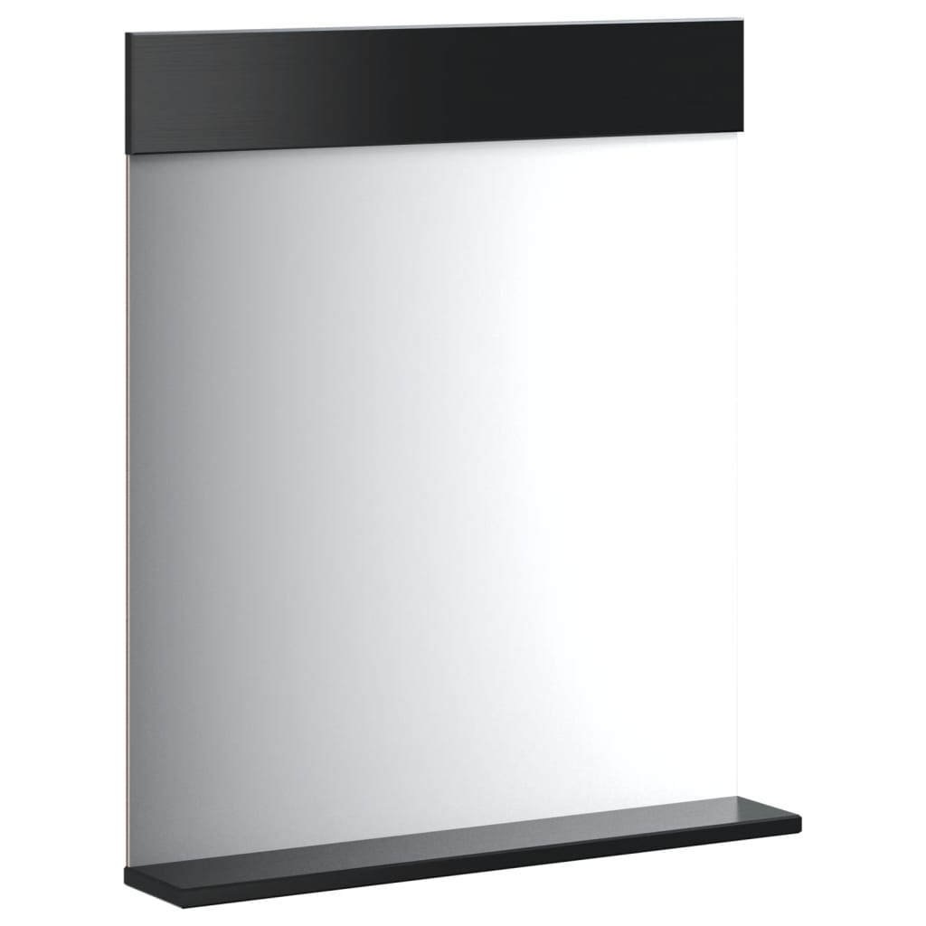 Specchio da bagno Vidaxx con mensola mountain 60x12x70 cm in legno massello nero