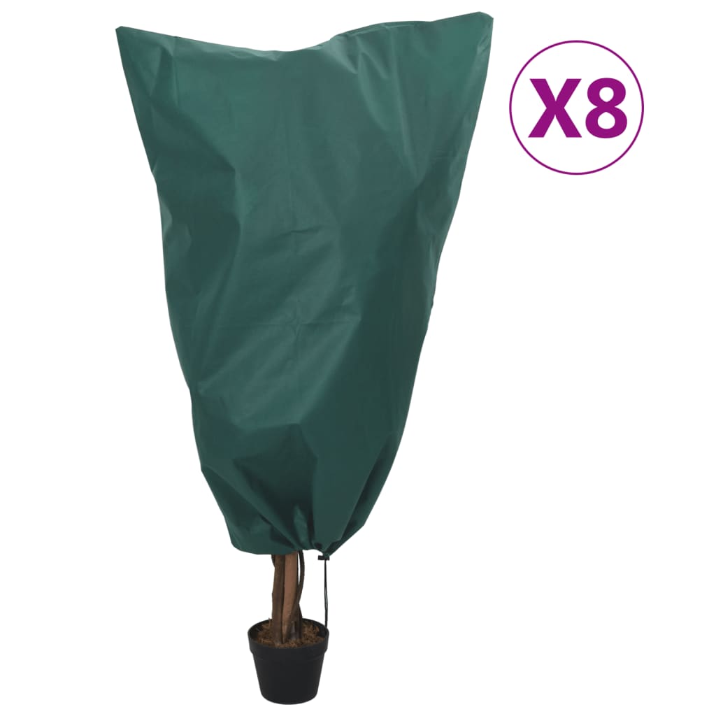 vidaxxl cubre plantas con cordón 8uds 70 g m² 0,8x1,2 m