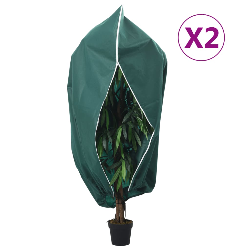 Vidaxl plantenhoezen met ritssluiting 2 st 70 g m² 3,93x3 m