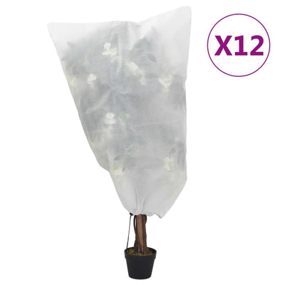 vidaxxl cubre plantas con cordón 12uds 70 g m² 0,8x1 m