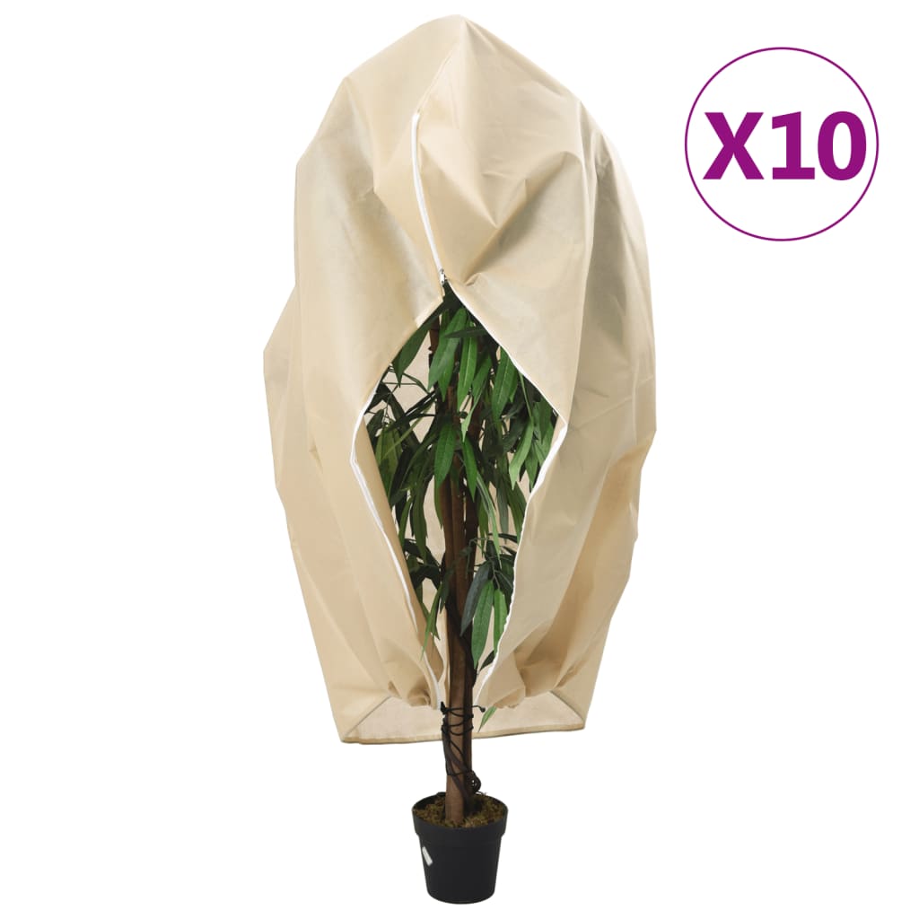 Copripiante Vidaxxl con cerniera 10 pz 70 g m² 1x1,55 m