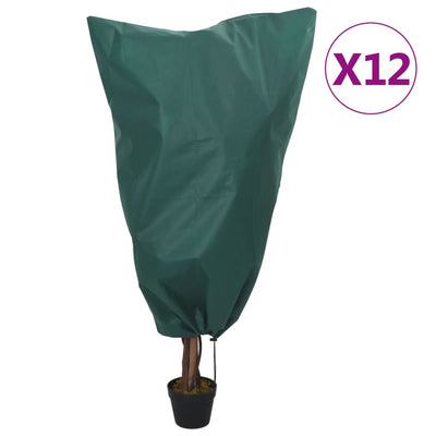 vidaxxl cubre plantas con cordón 12uds 70 g m² 0,8x1,2 m