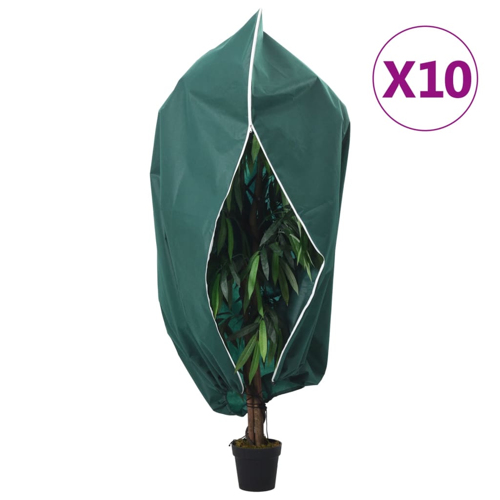 Vidaxl plantenhoezen met ritssluiting 10 st 70 g m² 1,55x1,55 m