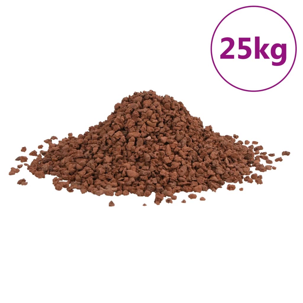 Vidaxl Lava pietre 25 kg 5-8 mm di rosso