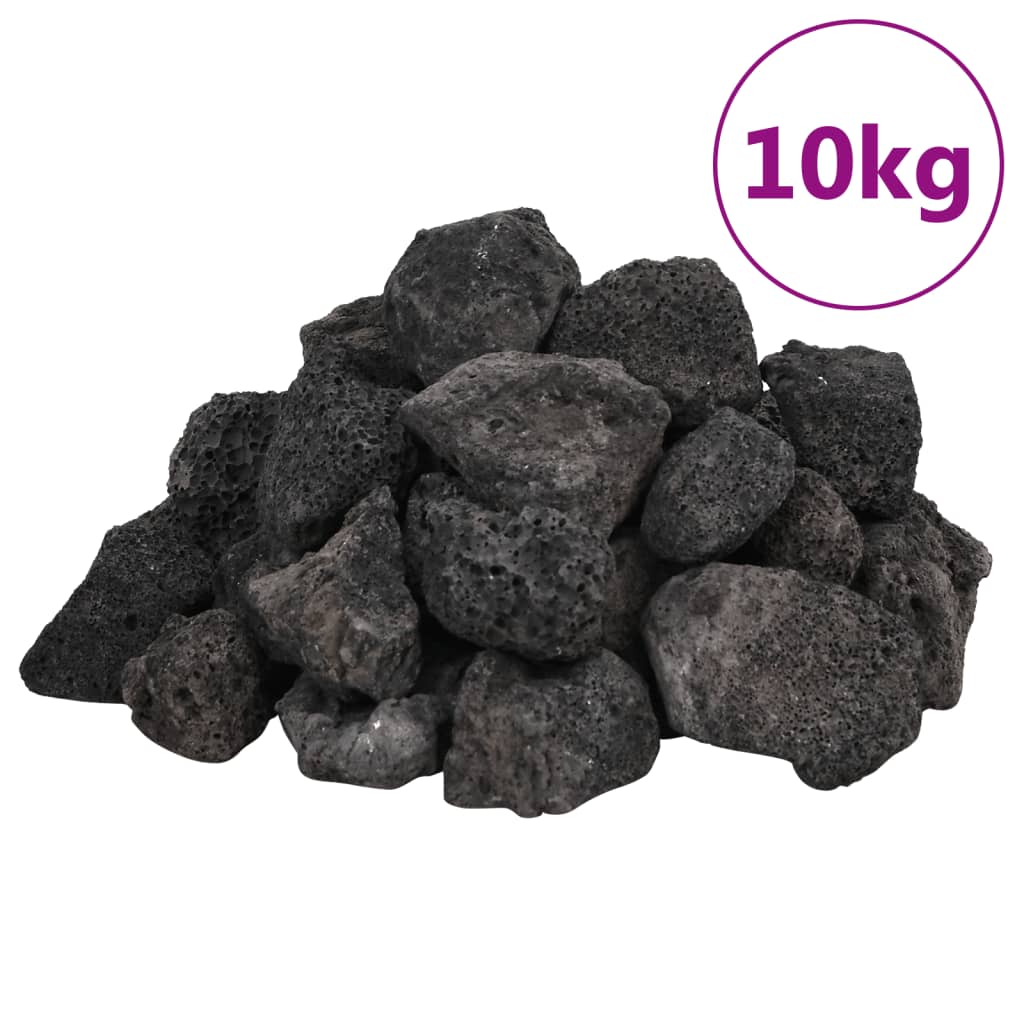 Vidaxl Lava pietre 10 kg 3-5 cm nero