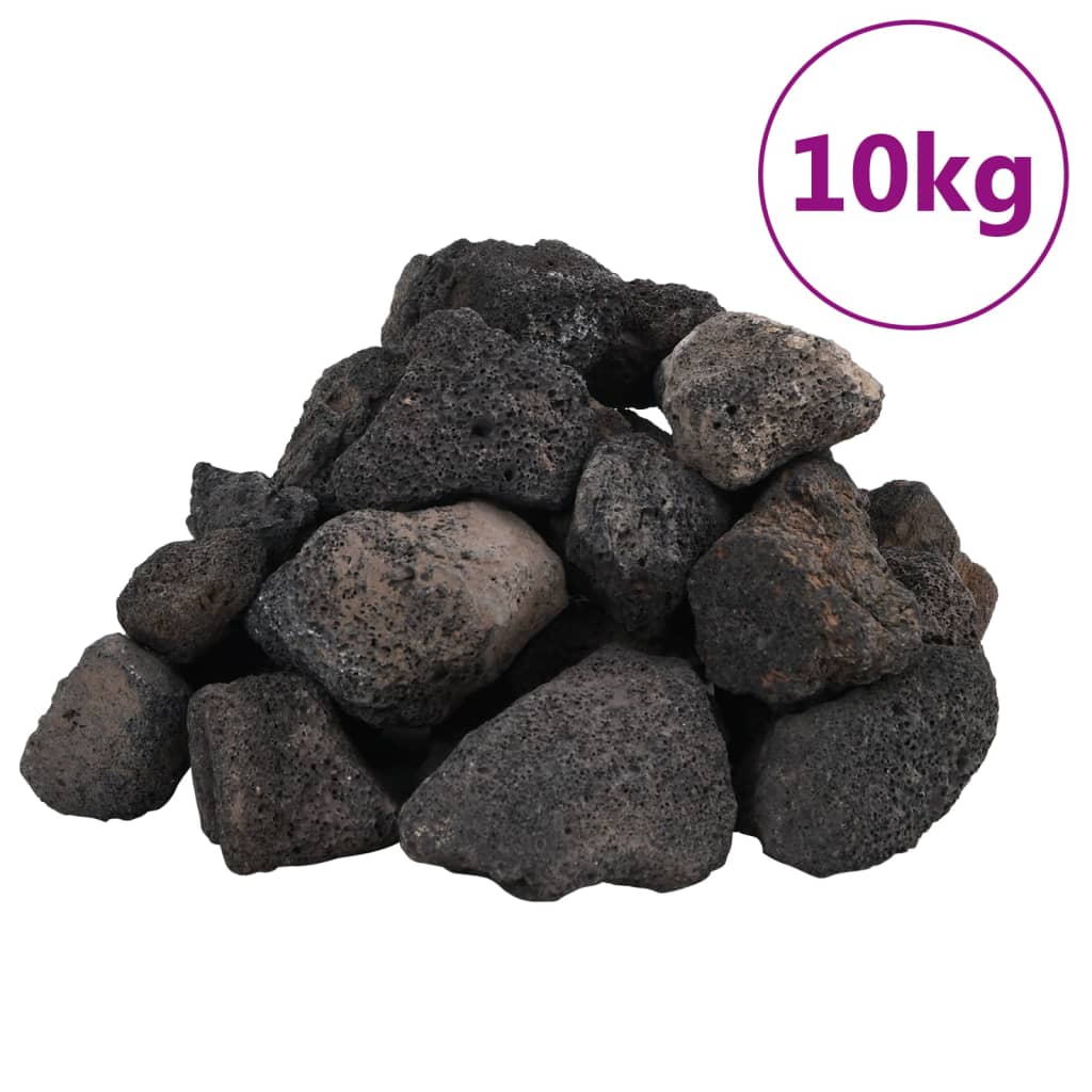 Vidaxl Lava Stones 10 kg 5-8 cm Negro