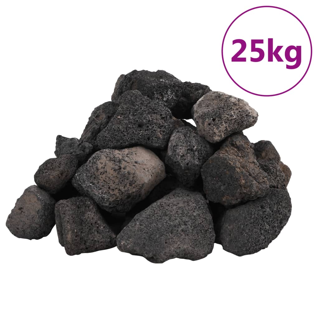 Vidaxl Lava Stones 25 kg 5-8 cm Negro