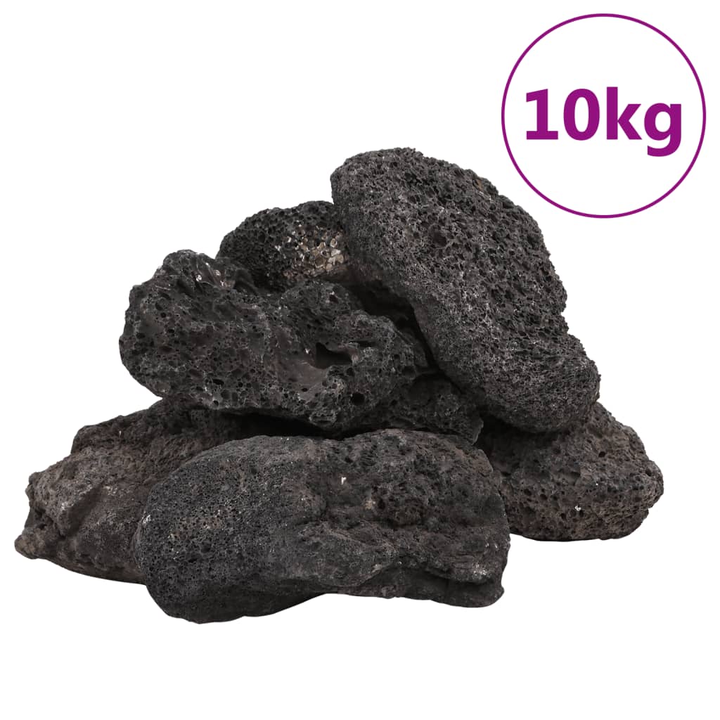 Vidaxl Lava Stones 10 kg 10-30 cm Negro