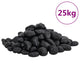 Vidaxl ciottoli lucidi 2-5 cm 25 kg neri