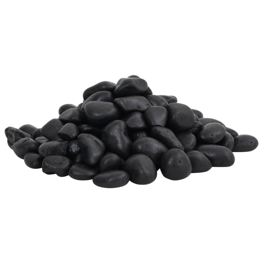 Vidaxl ciottoli lucidi 2-5 cm 25 kg neri
