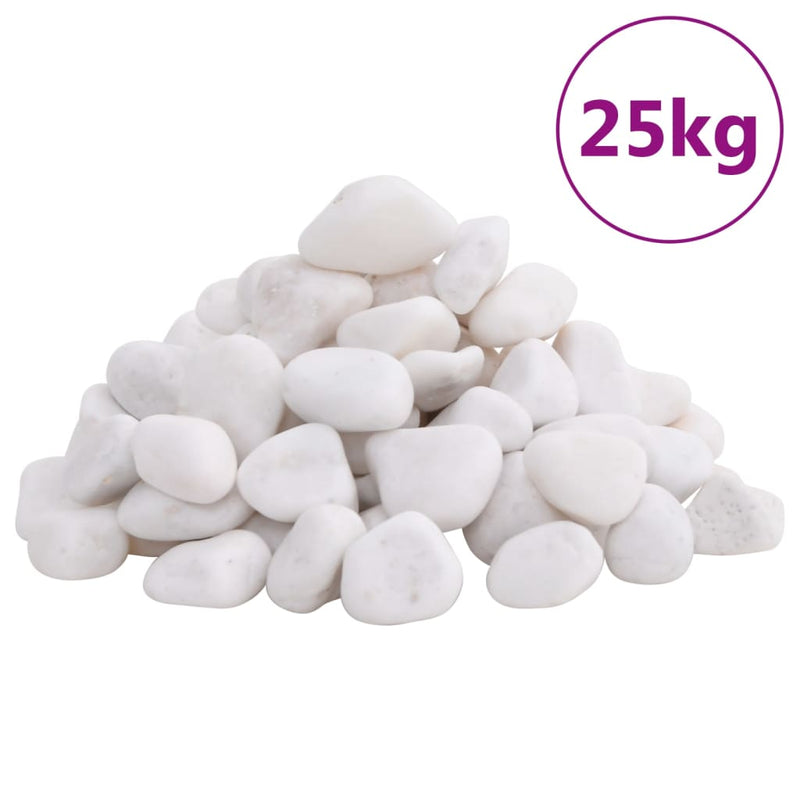 Guijarros vidaxl pulidos 2-5 cm 25 kg blanco